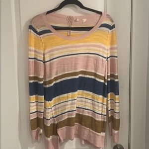 Anthropologie Moth striped cotton sweater